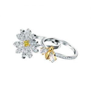 Cuidado de joyas: cómo cuidar el Anillo Swarovski Eternal Flower plateado con cristales en blanco y amarillo