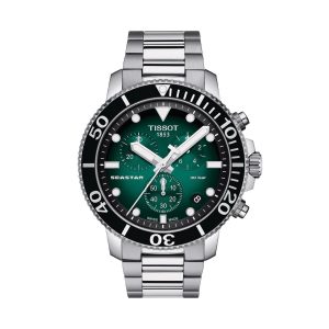 Reloj Tissot Seastar 1000 Quartz Chronograph para hombre de acero plateado