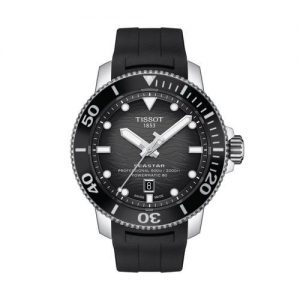 Reloj Tissot Seastar 2000 Professional Powermatic 80 para hombre de caucho negro.