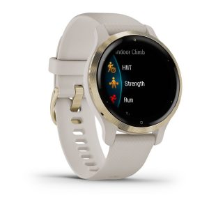 smartwatch de mujer: Garmin Venu 2S Beige, perfil derecho