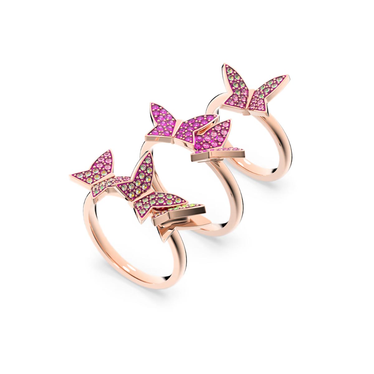 Joyas para regalar, Anillo Swarovski Set Lilia Rosa con Baño tono oro rosa