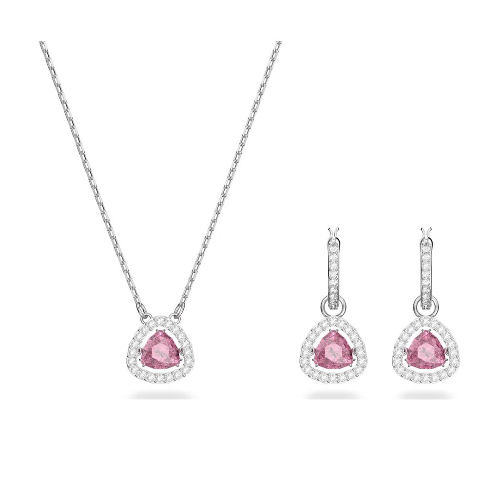 Joyas para regalar, Conjunto Swarovski Millenia Rosa con Baño de rodio