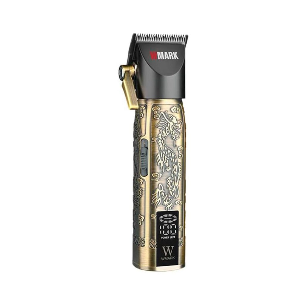 cortadora de pelo profesional inalambrica color dorado, marca wmark