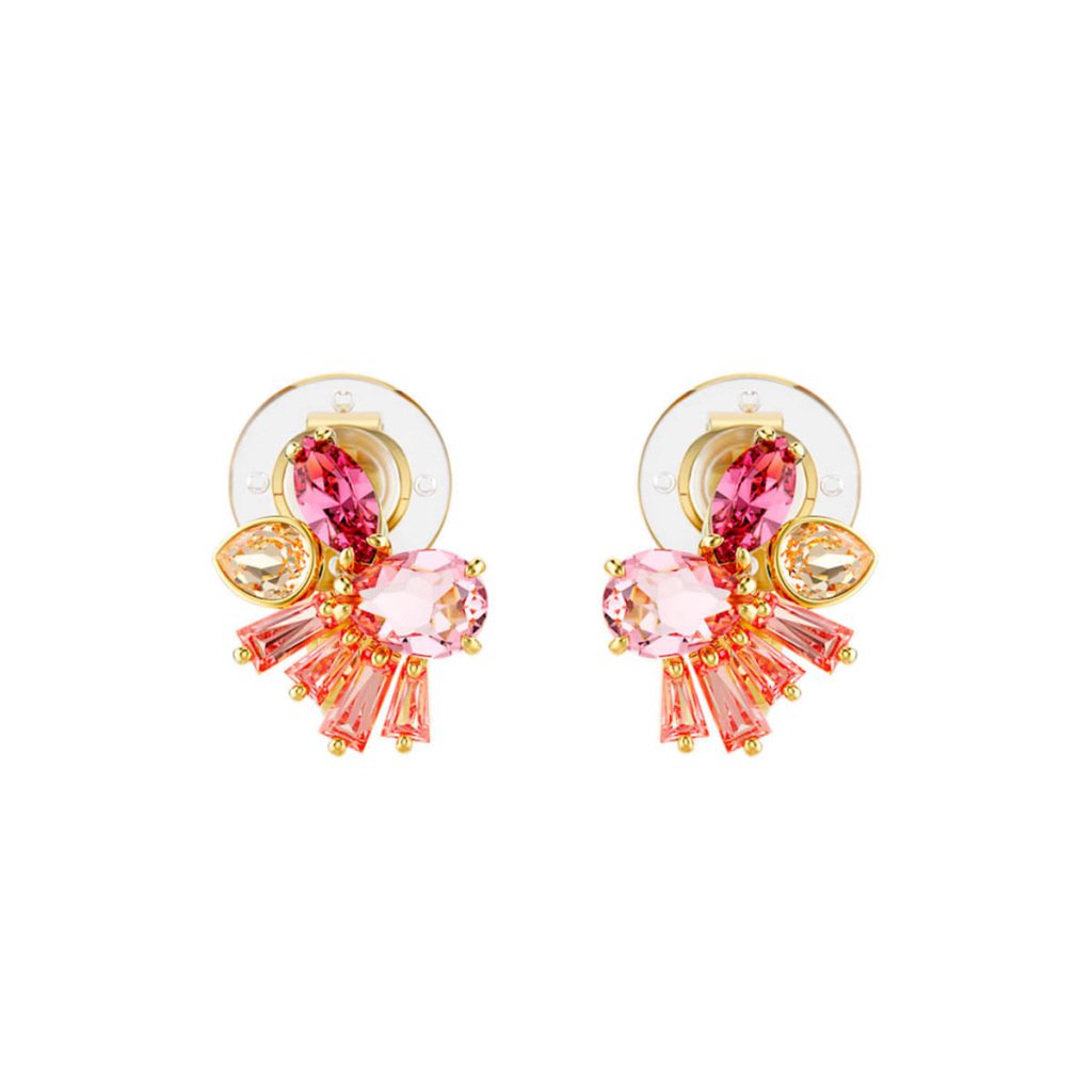 Nuevas joyas de Swarovski Pendientes de clip Swarovski Gema Flor Rosas